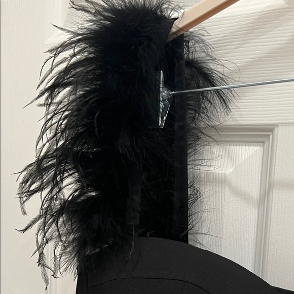 NWT Black Feather Strap Tulle Dress - Picture 6 of 11